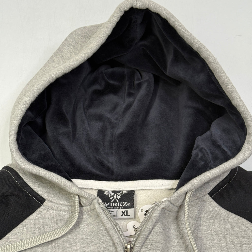 Y2K Avirex Spell Out Zip Up Hoodie XL