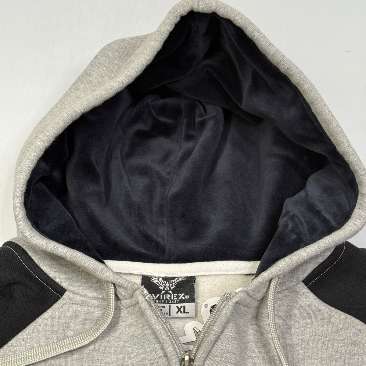 Y2K Avirex Spell Out Zip Up Hoodie XL