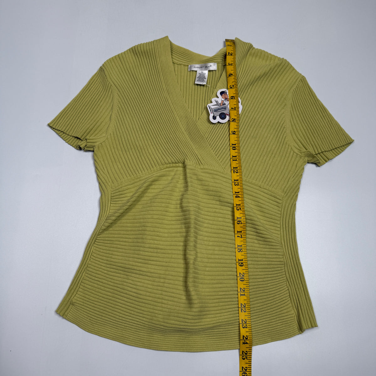 Y2K Worthington Ribbed Short Sleeve Viscose Top XL/L