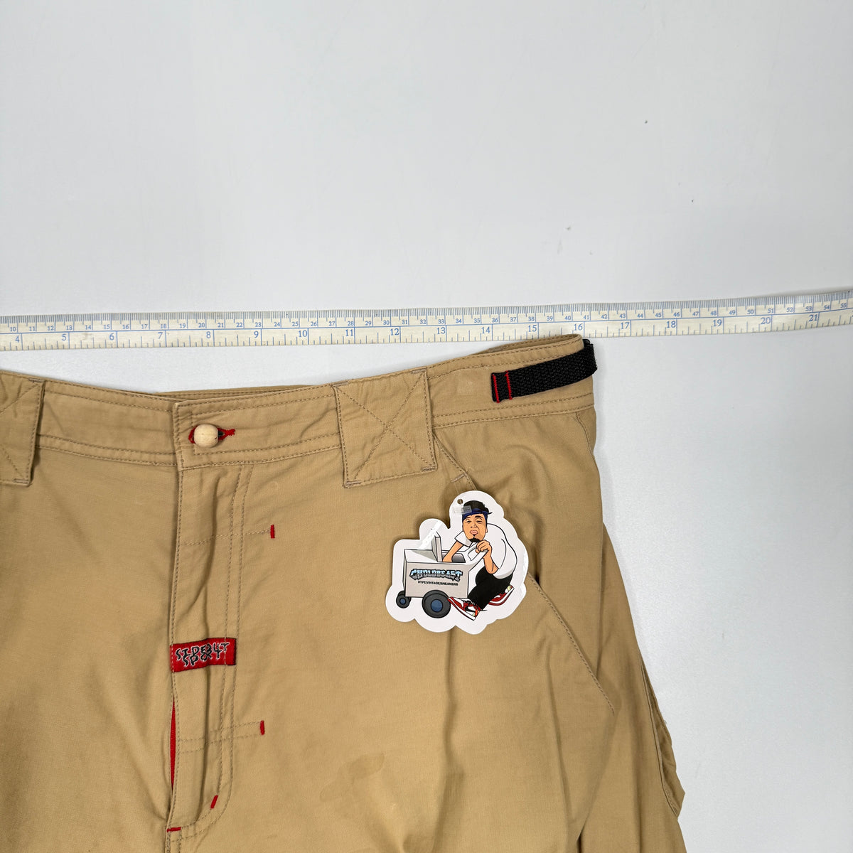 Y2K Side Out Utility Shorts 32" Khaki