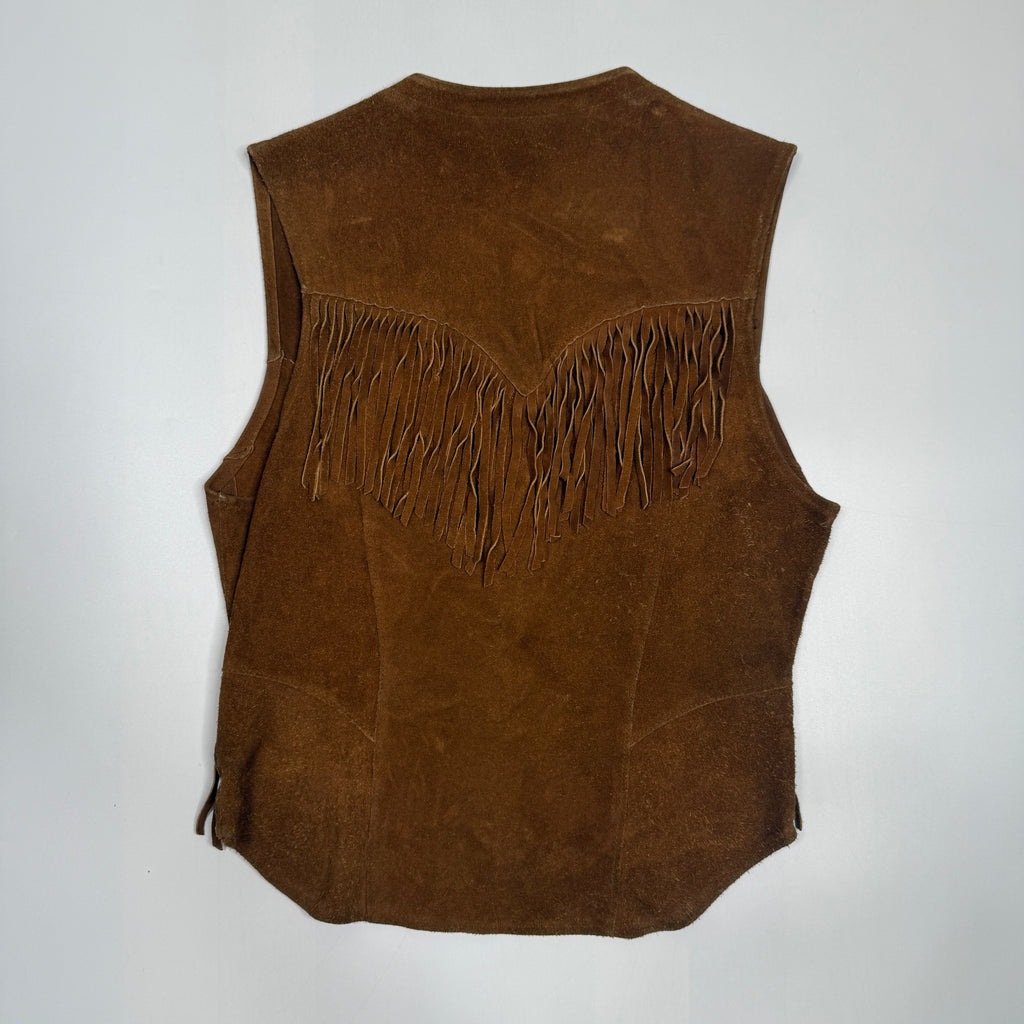 VTG Pioneer Wear Western Fringe Leather Vest