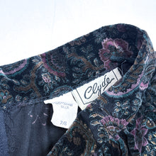 Load image into Gallery viewer, VTG Paisley Velour A-Line Midi Skirt XS/S 25"