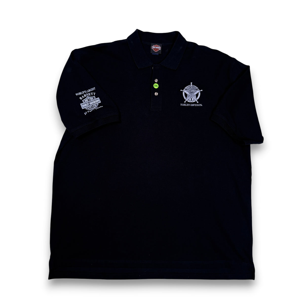 NWOT Harley Davidson Police 1 Embroidered Polo Shirt 3XL Black