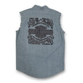 VTG 2003 Harley Davidson HD Denim Cut Off Button Up M