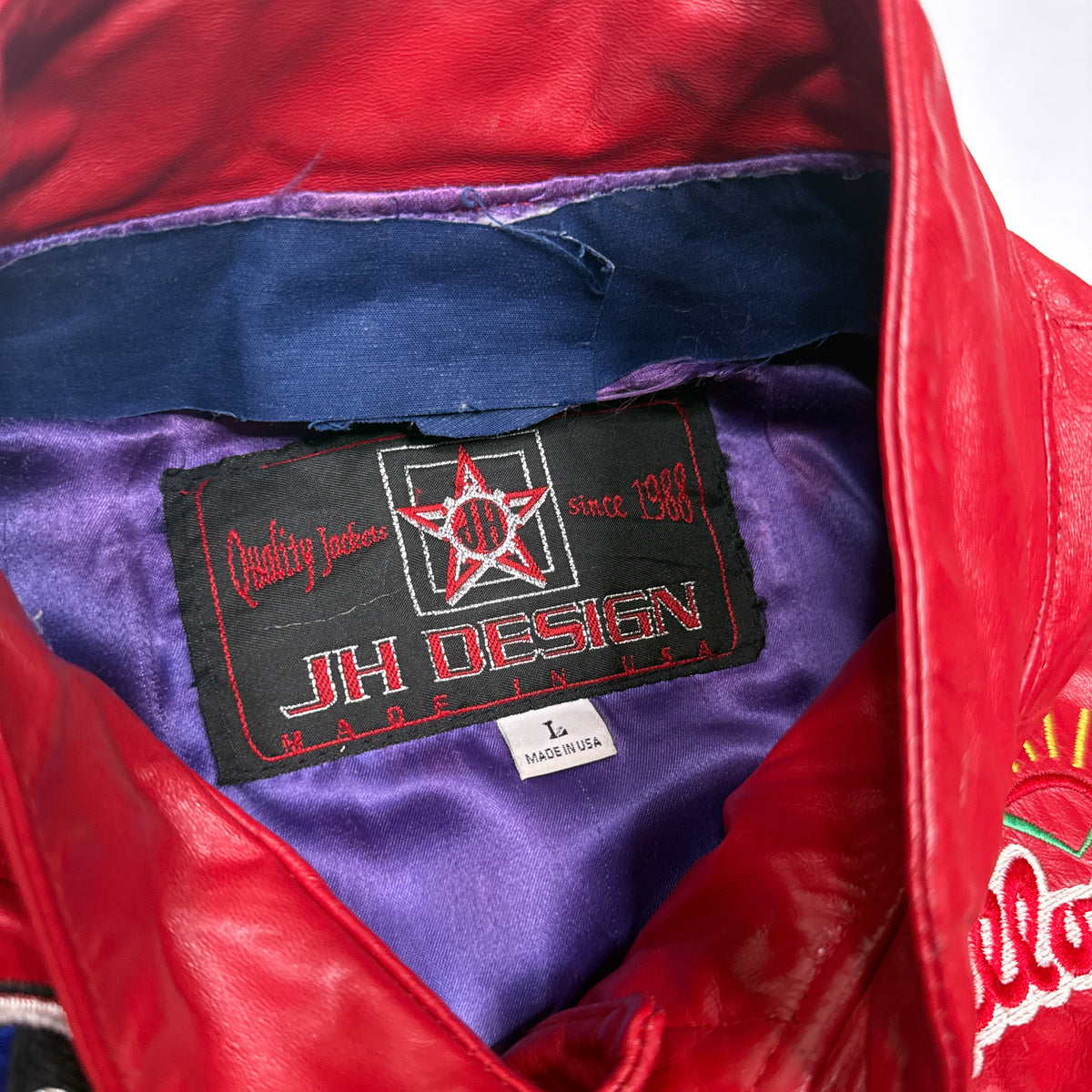 VTG Jeff Hamilton Dupont Jeff Gordon Leather Nascar Jacket L