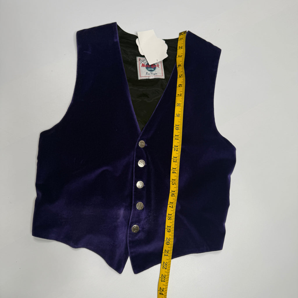 VTG Hard Rock Velour Vest M Violet