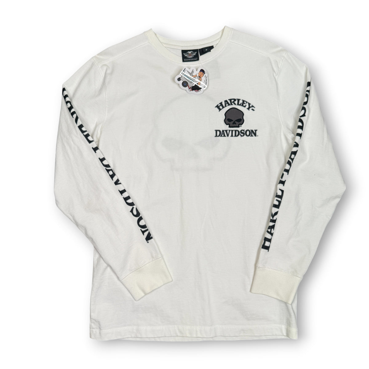 Harley Davidson Embroidered Skull L/S T Shirt M