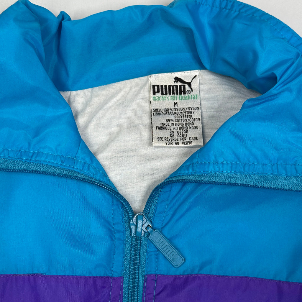 VTG Puma Lined Active Full Zip Windbreaker M