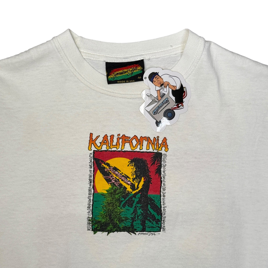 VTG 1991 Kalifornia Jamaican Style T Shirt S/M White