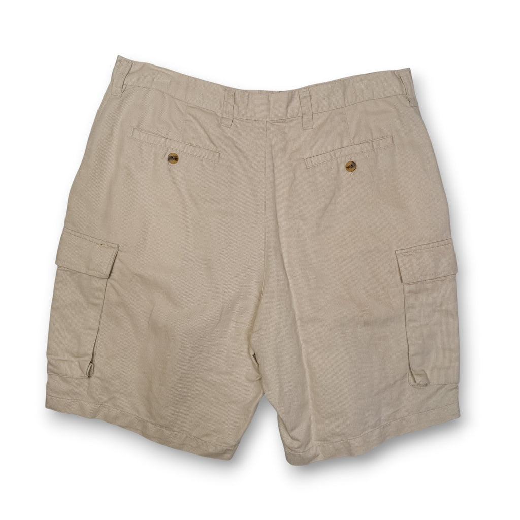 VTG Bugle Boy Corduroy Cream Cargo Shorts 35