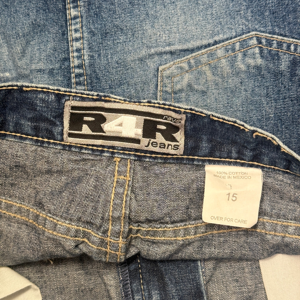 Y2K Rave R4R Denim Skirt 34" L