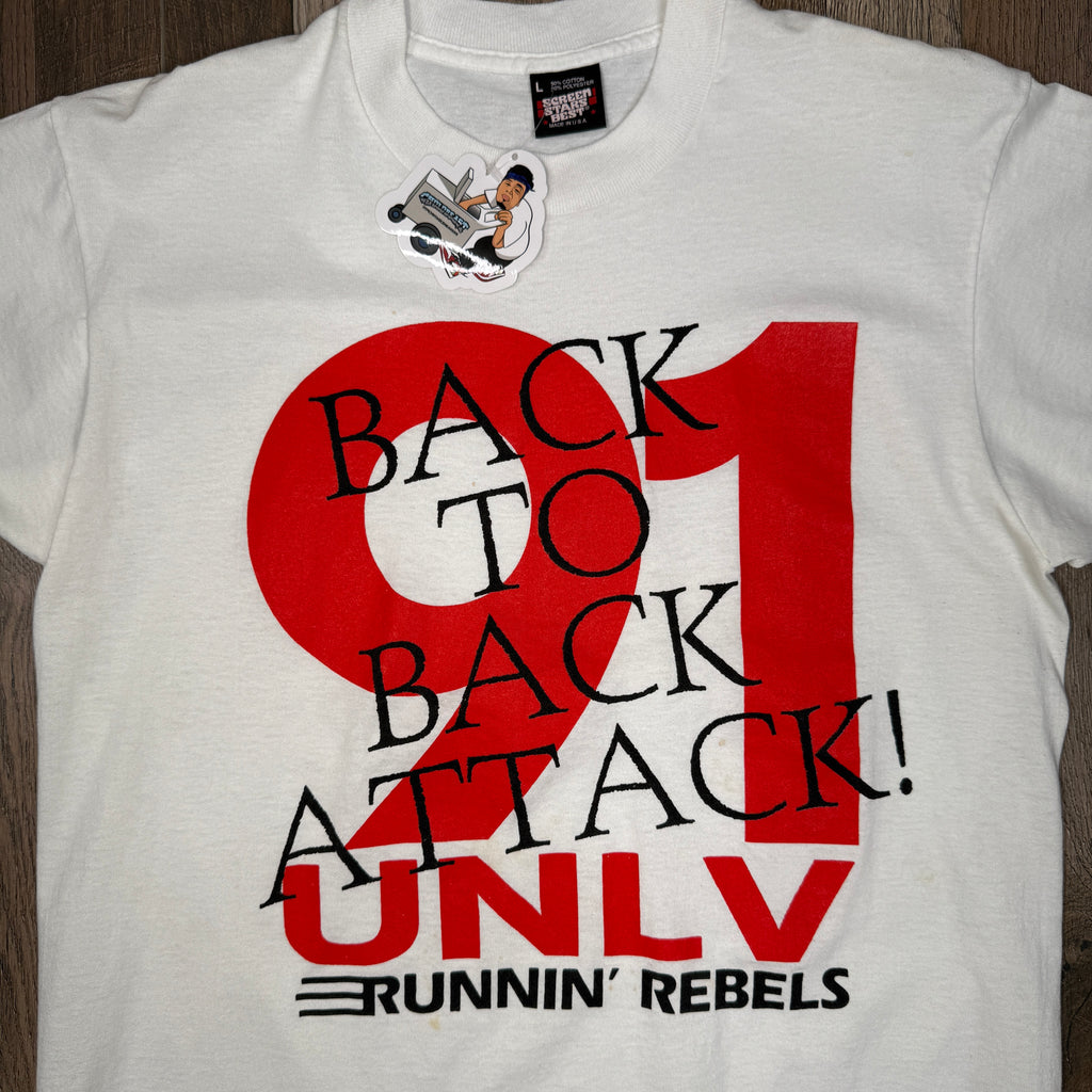 VTG 1991 UNLV Back to Back T Shirt L White