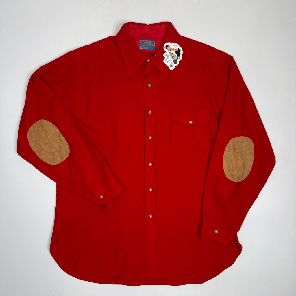 VTG Pendleton Elbow Pads L/S Wool Button Up XL