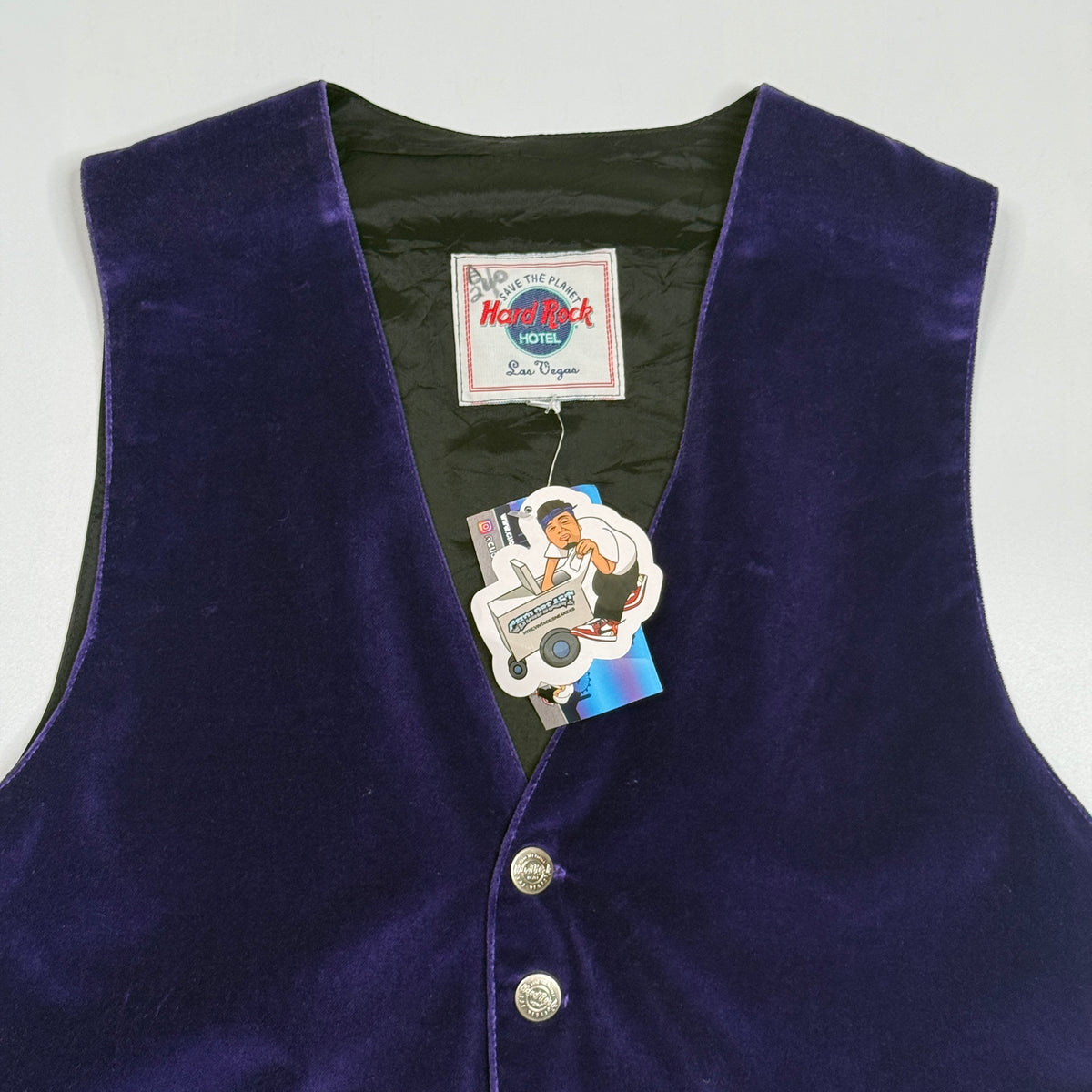 VTG Hard Rock Velour Vest M Violet