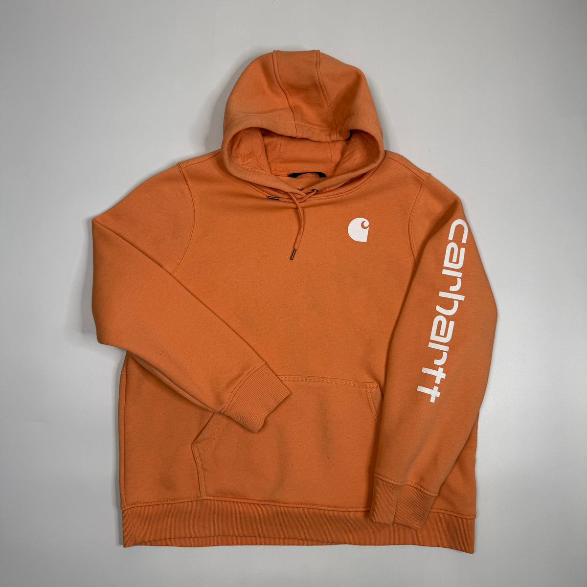 Carhartt Logo Sleeve Hoodie 2XL Peach