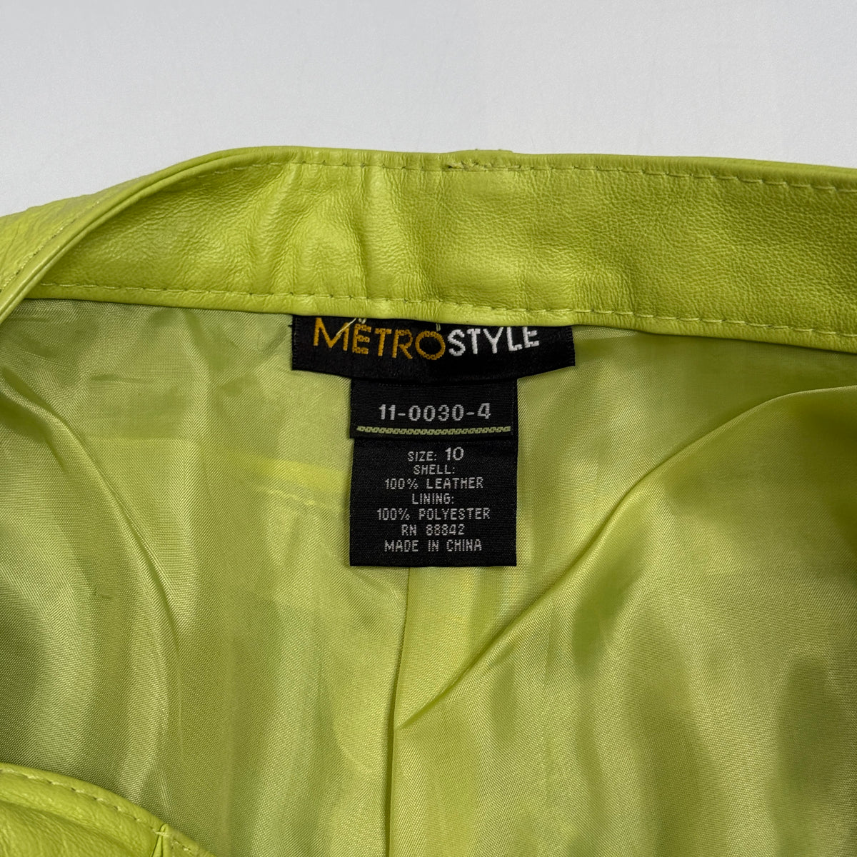 Y2K Metrostyle Leather Pantsuit Set Ombre Blazer Flare Pants L Green Blue