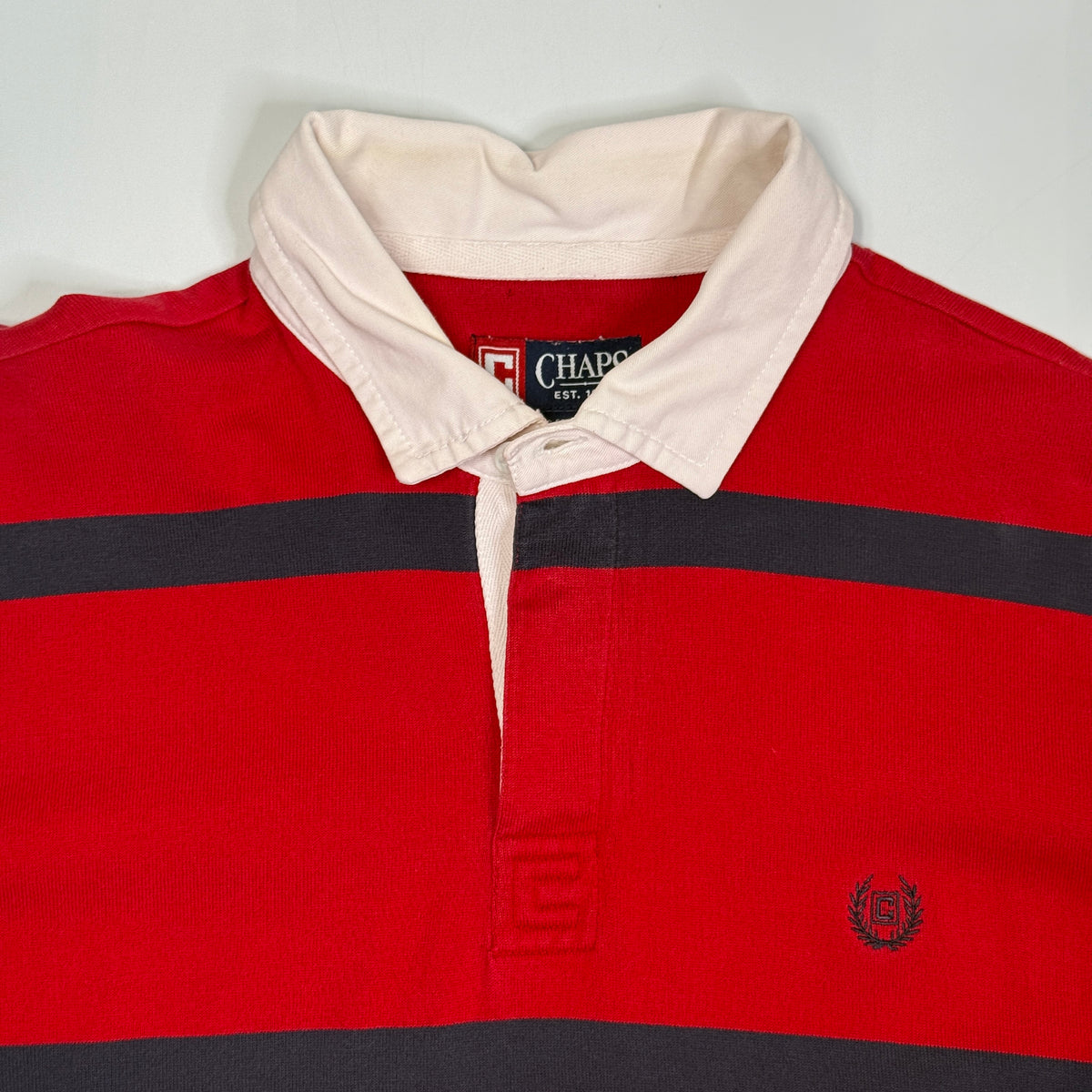 VTG Chaps Striped Rugby Polo L