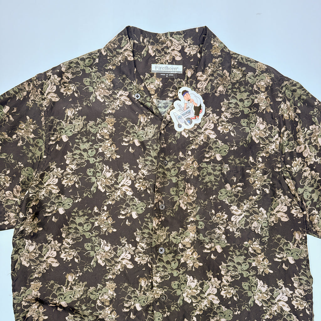 VTG Firethorn Silk Floral Button Up L
