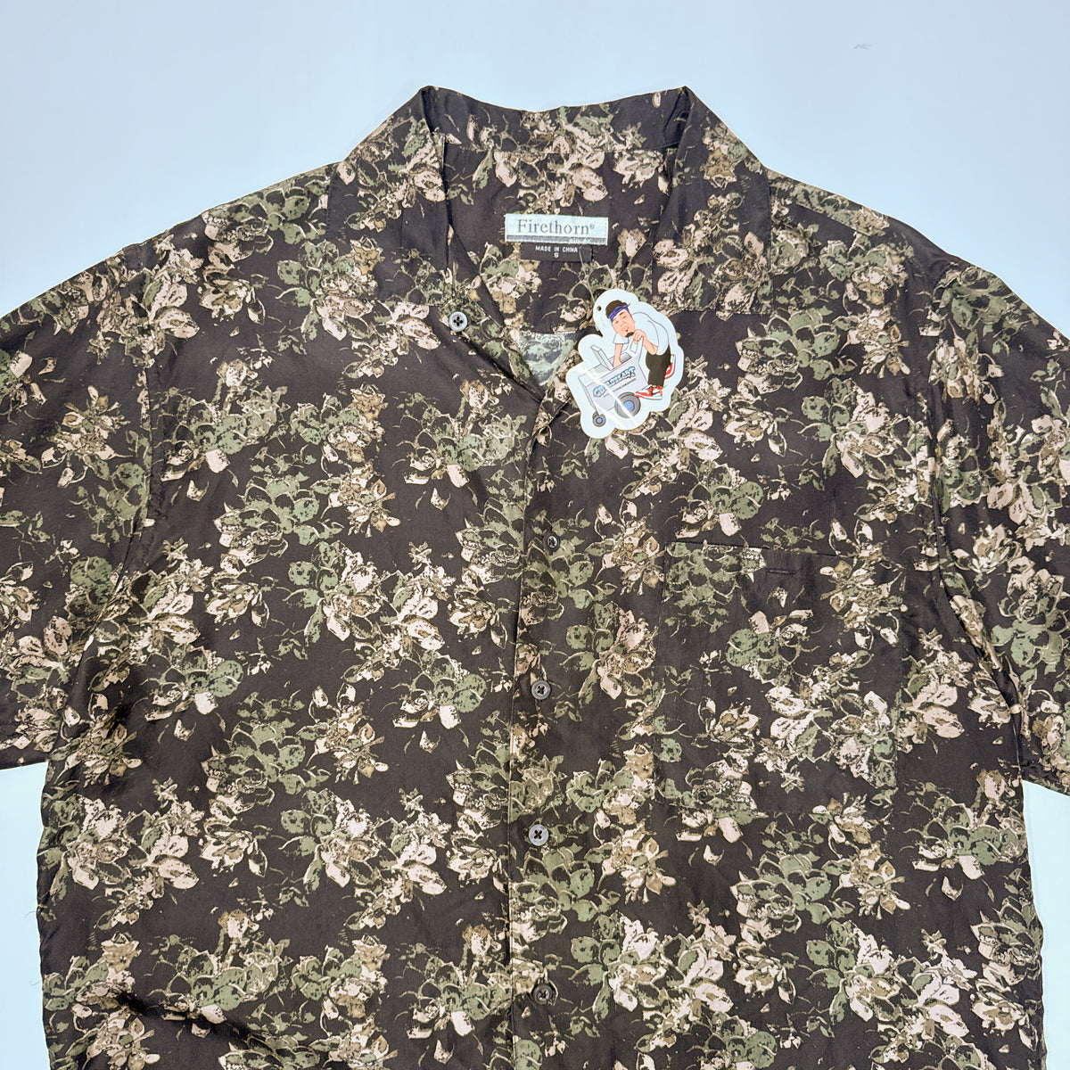 VTG Firethorn Silk Floral Button Up L