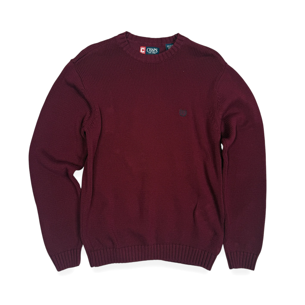 VTG Chaps Knitted Sweatshirt M Burgundy