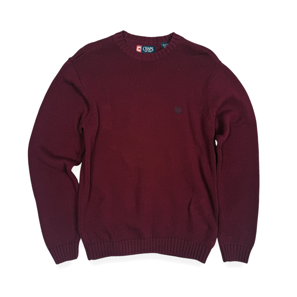 VTG Chaps Knitted Sweatshirt M Burgundy