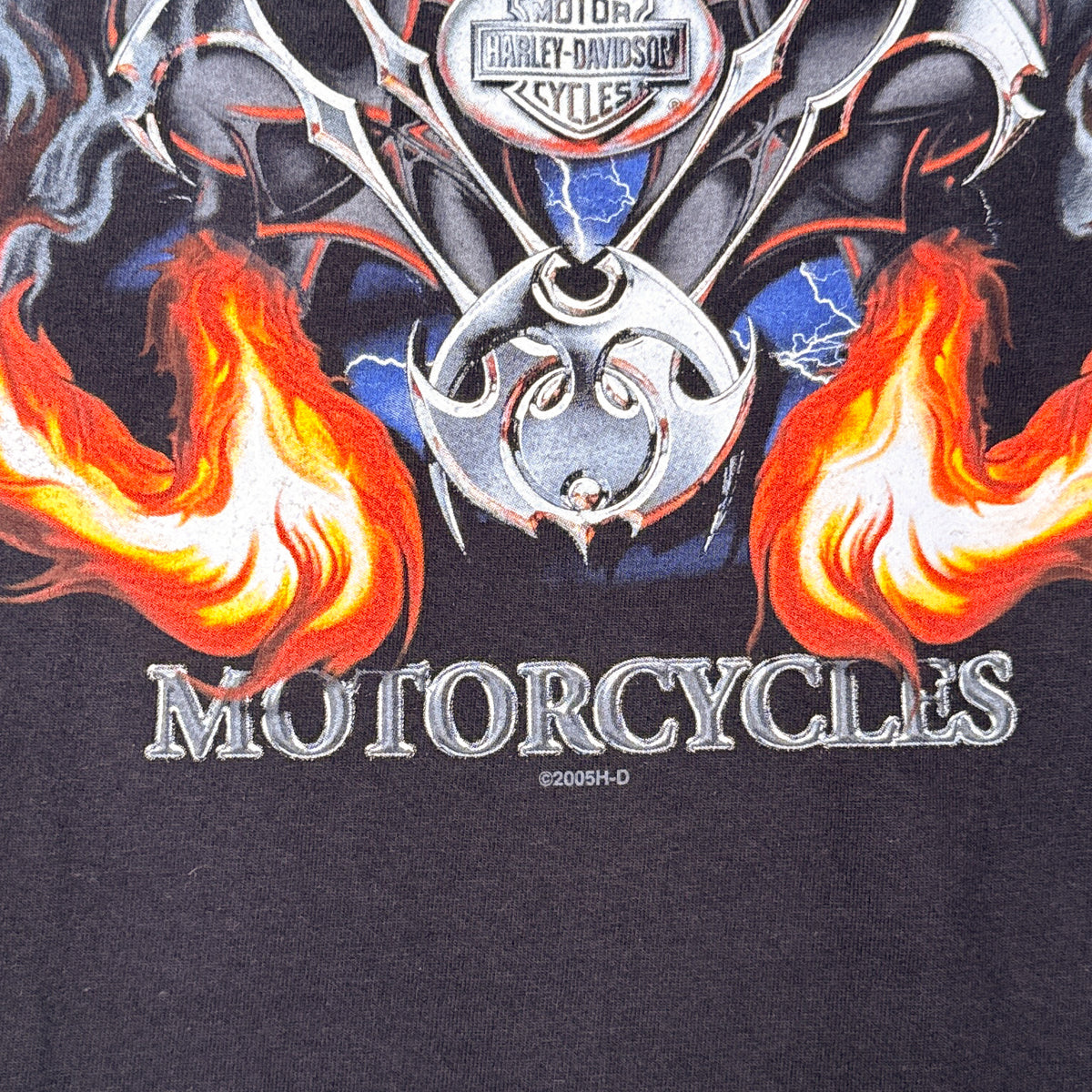 Y2K 2005 Harley Davidson Twin Engine T Shirt 2XL Black