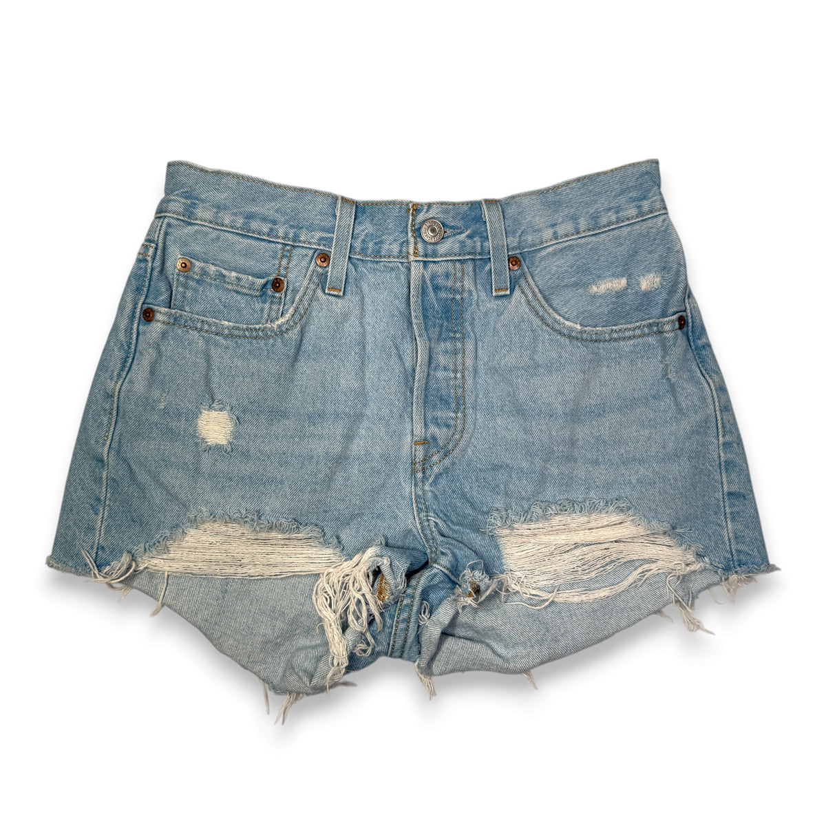 501 Levis Distressed Denim Shorts 28" S/M