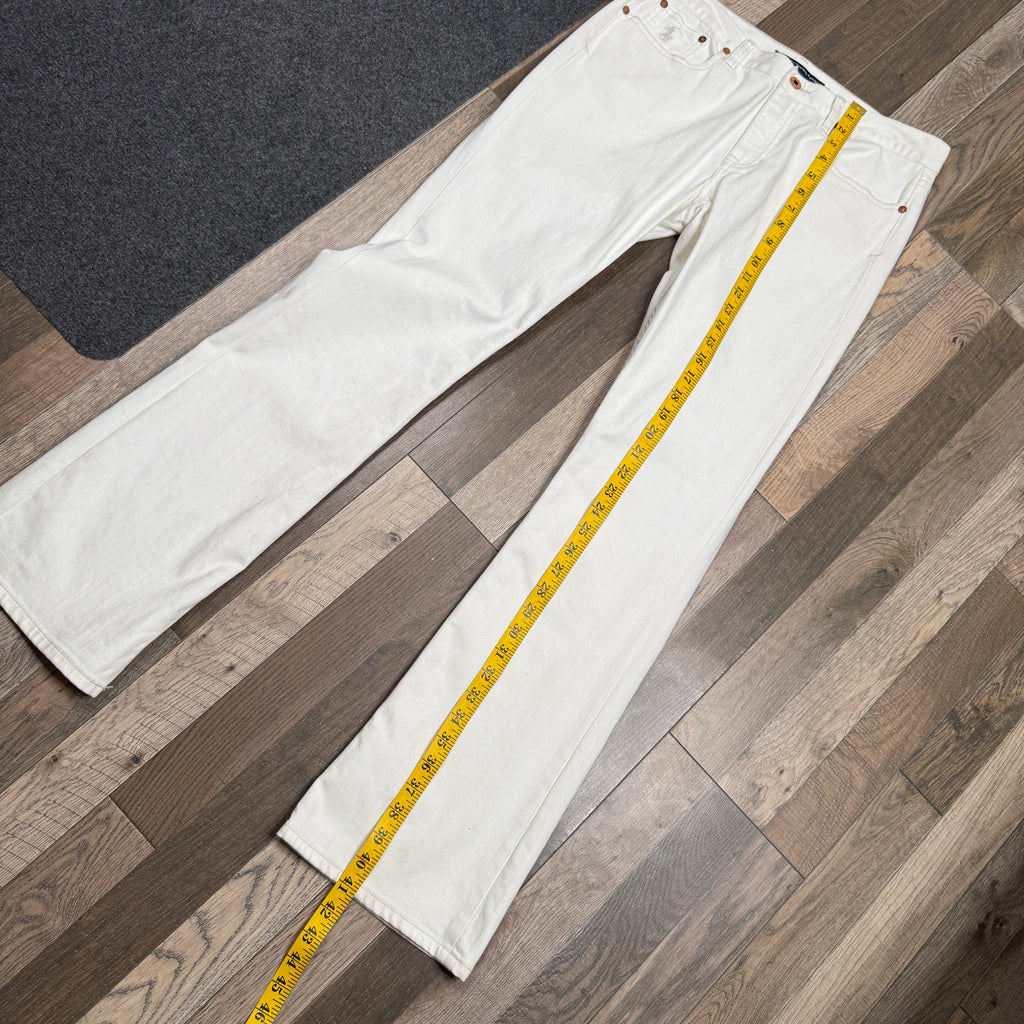 Y2K Polo Jeans Ralph Lauren Mid Rise Bootcut Jeans 33" M/L White