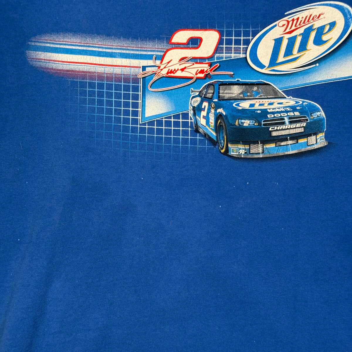 Y2K Brad Keselowski 2 Miller Lite T Shirt M Blue