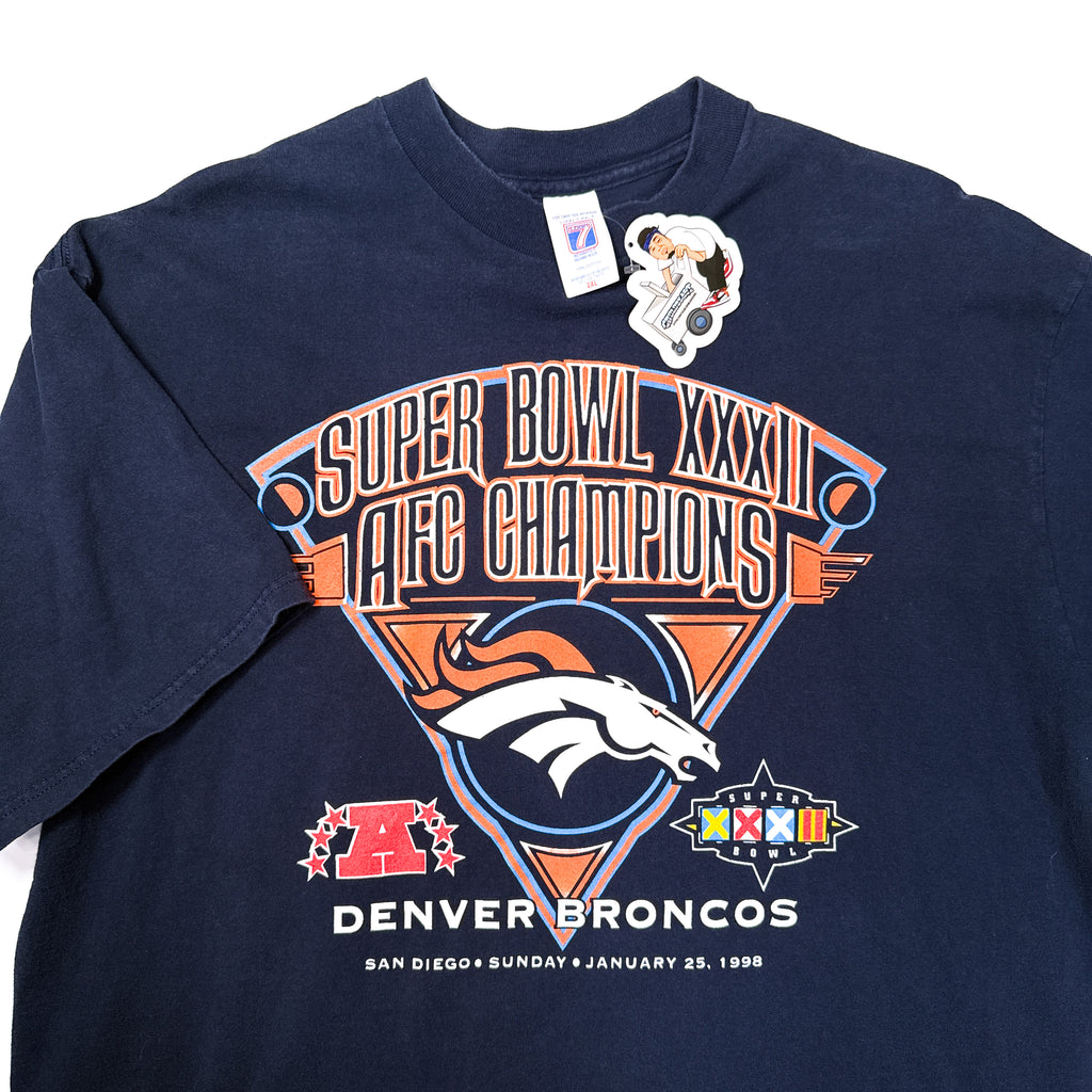 VTG Logo 7 1998 Super Bowl AFC Broncos T Shirt XL/2XL Navy