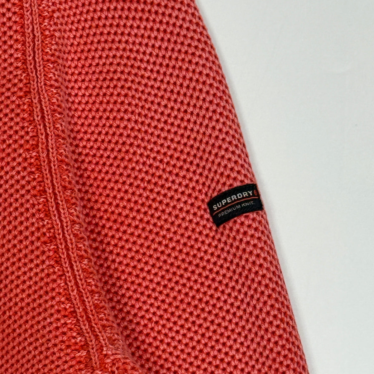Super Dry Overdyed Knit Pullover Sweatshirt XL Red