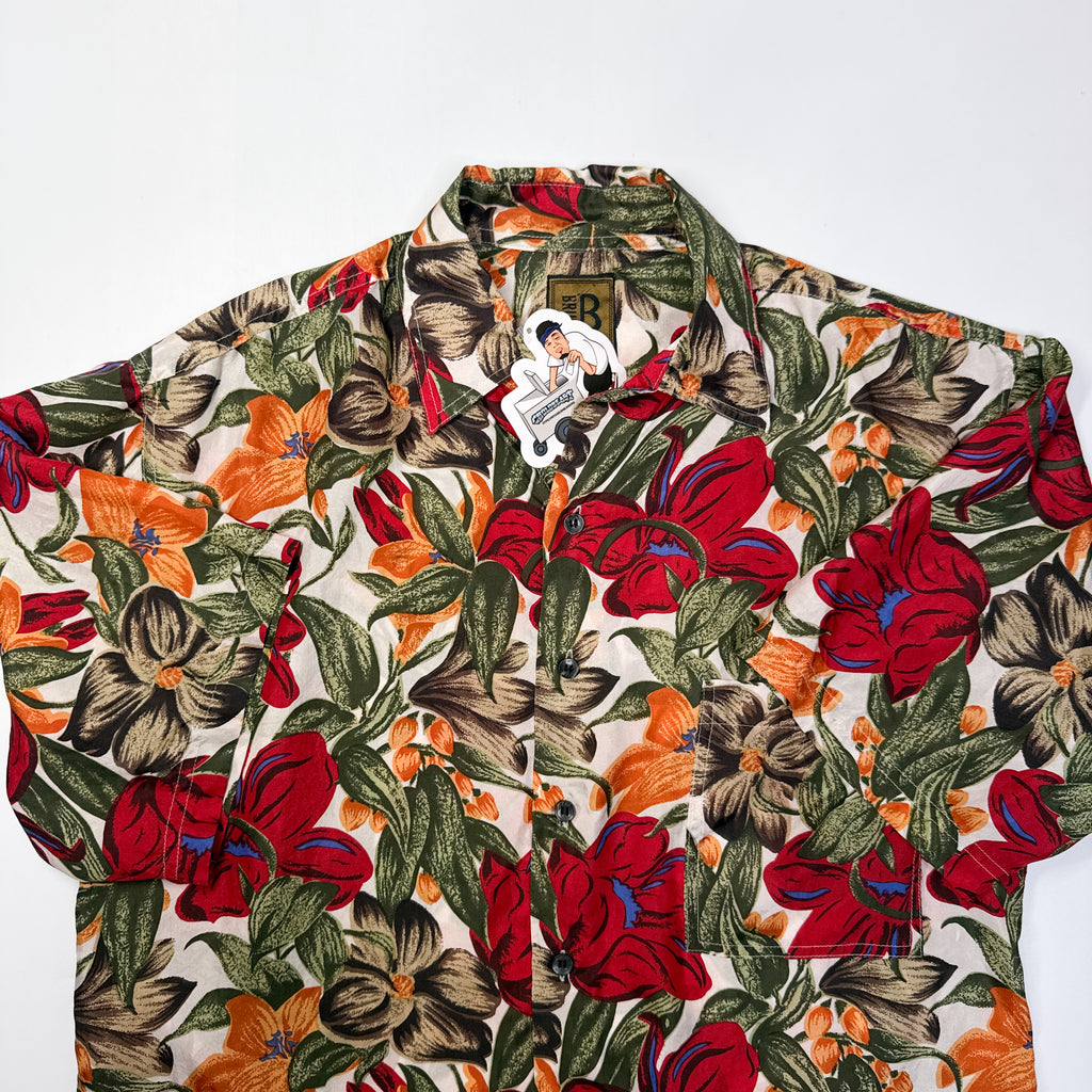 VTG Bruno Floral Silk Button Up M