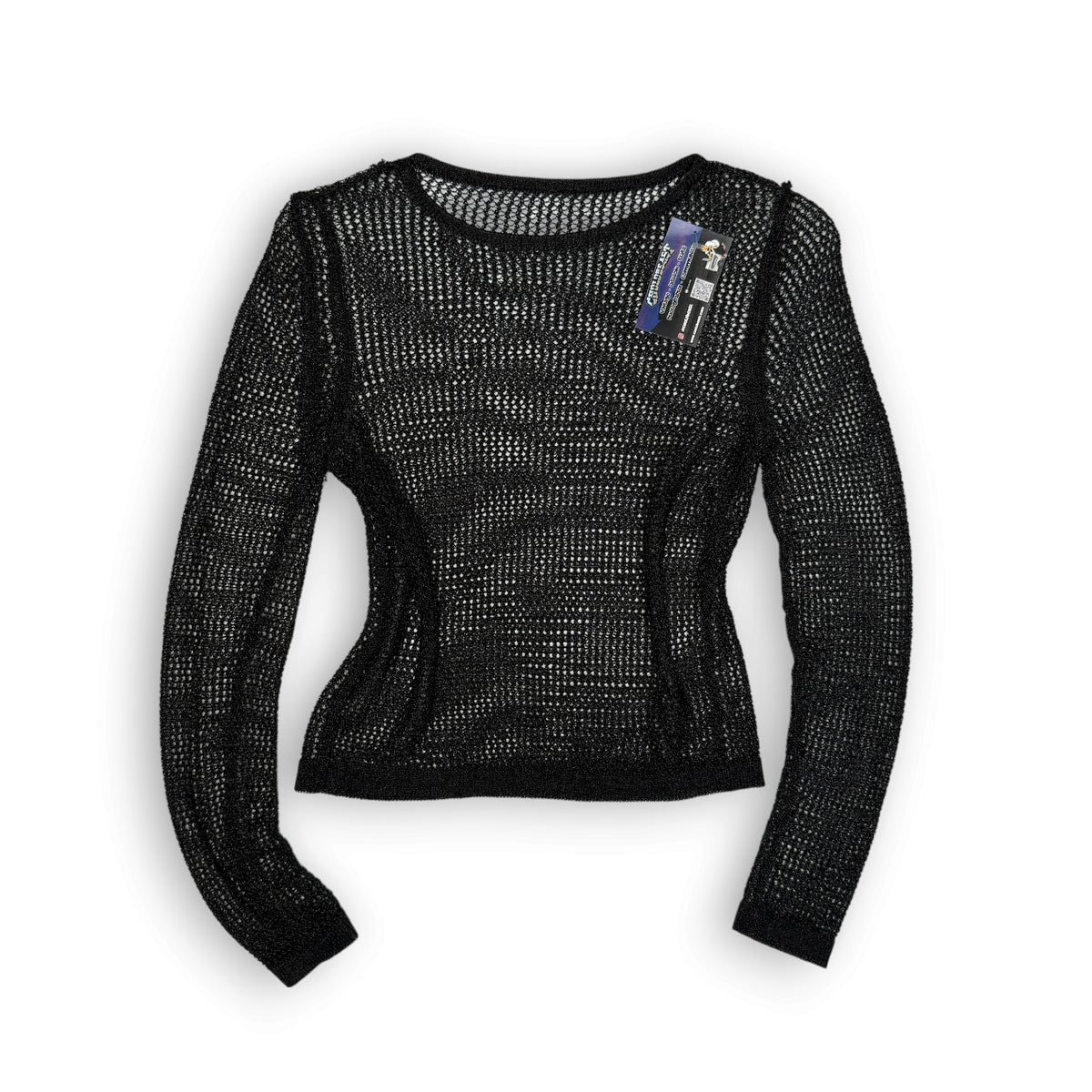 Grunge Sheer L/S Top S/M Black