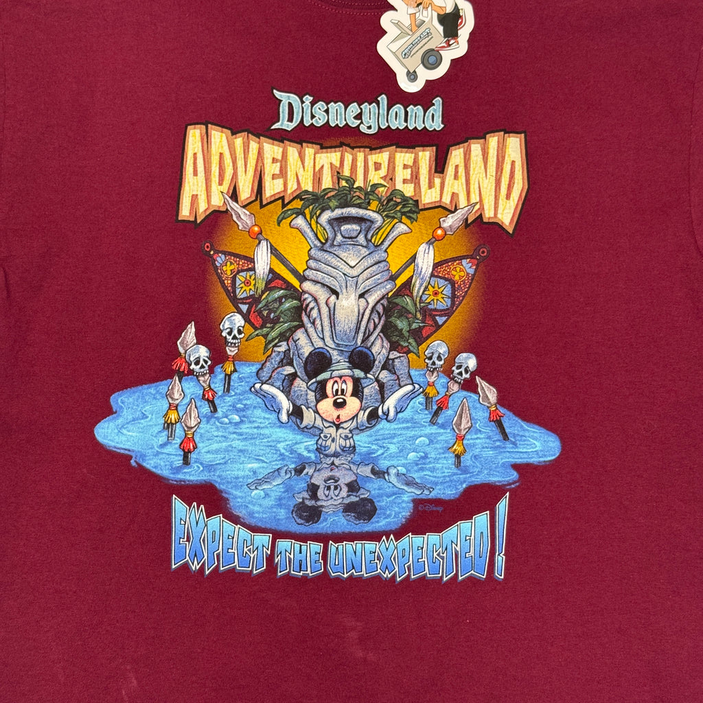 NWOT Disneyland Adventure Land Mickey T Shirt L Burgundy