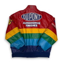 Load image into Gallery viewer, VTG Jeff Hamilton Dupont Jeff Gordon Leather Nascar Jacket L