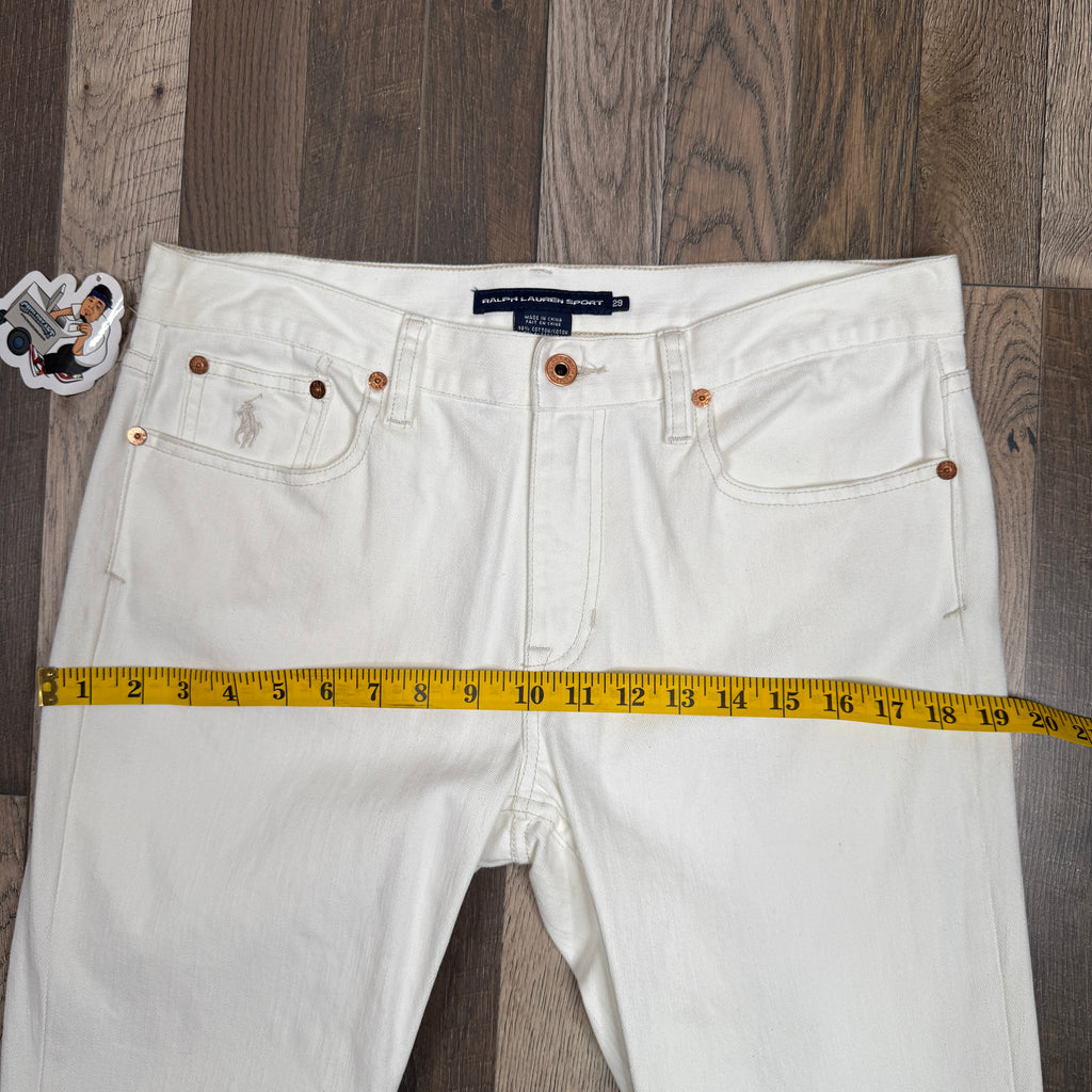 Y2K Polo Jeans Ralph Lauren Mid Rise Bootcut Jeans 33" M/L White