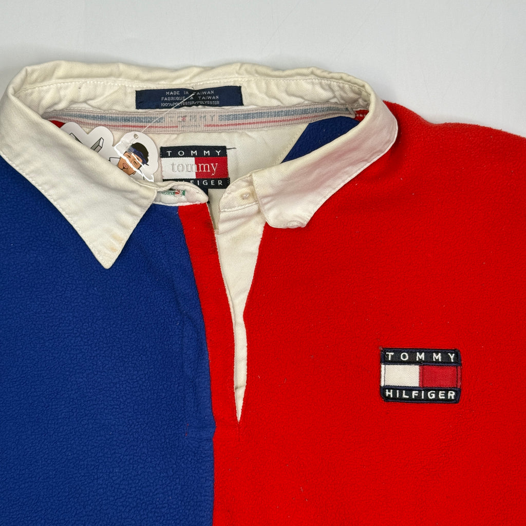 VTG Tommy Hilfiger Colorblock Fleece Polo S Boxy