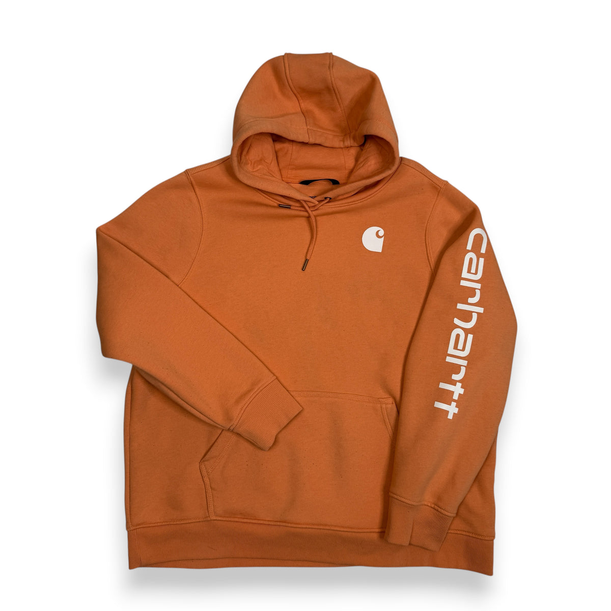 Carhartt Logo Sleeve Hoodie 2XL Peach