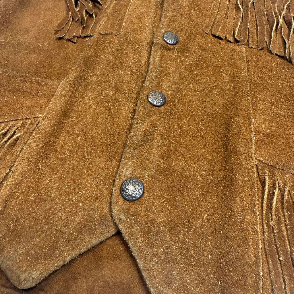VTG Pioneer Wear Western Fringe Leather Vest