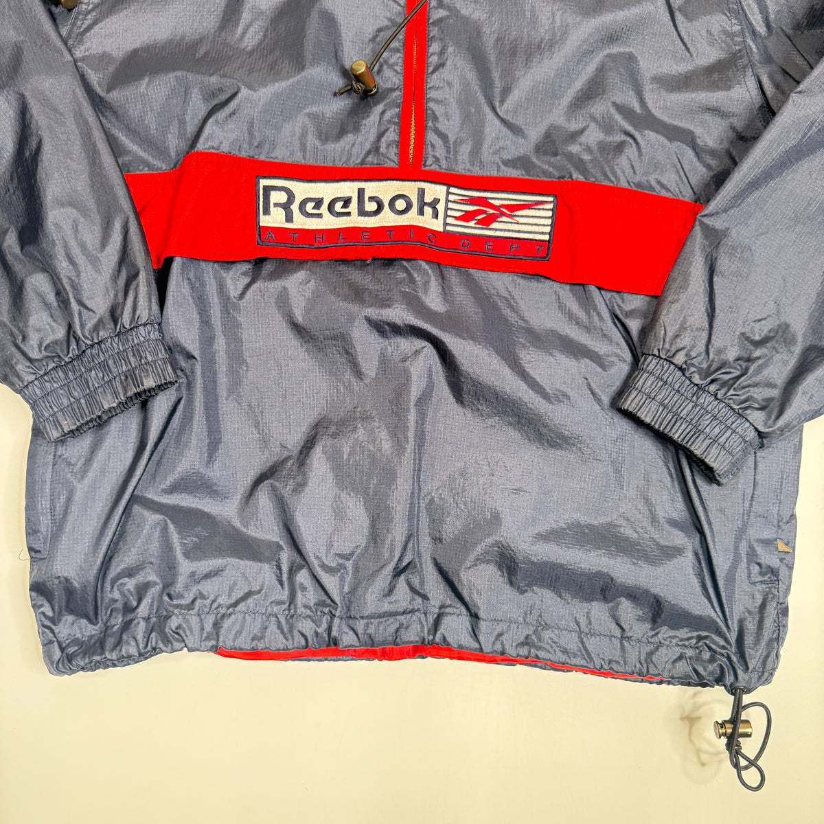 VTG Reebok Athletic Dept Hooded Windbreaker L