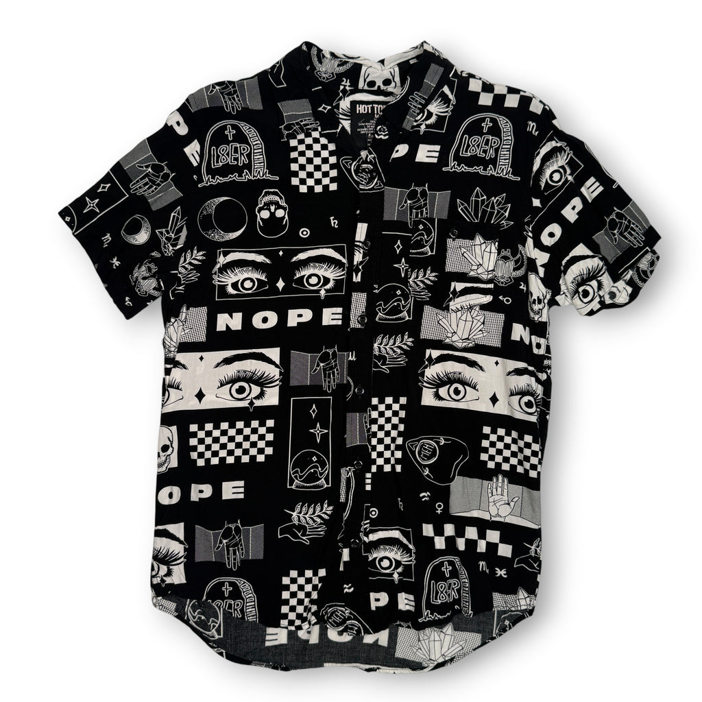 Hot Topic Alt Rayon Button Up M
