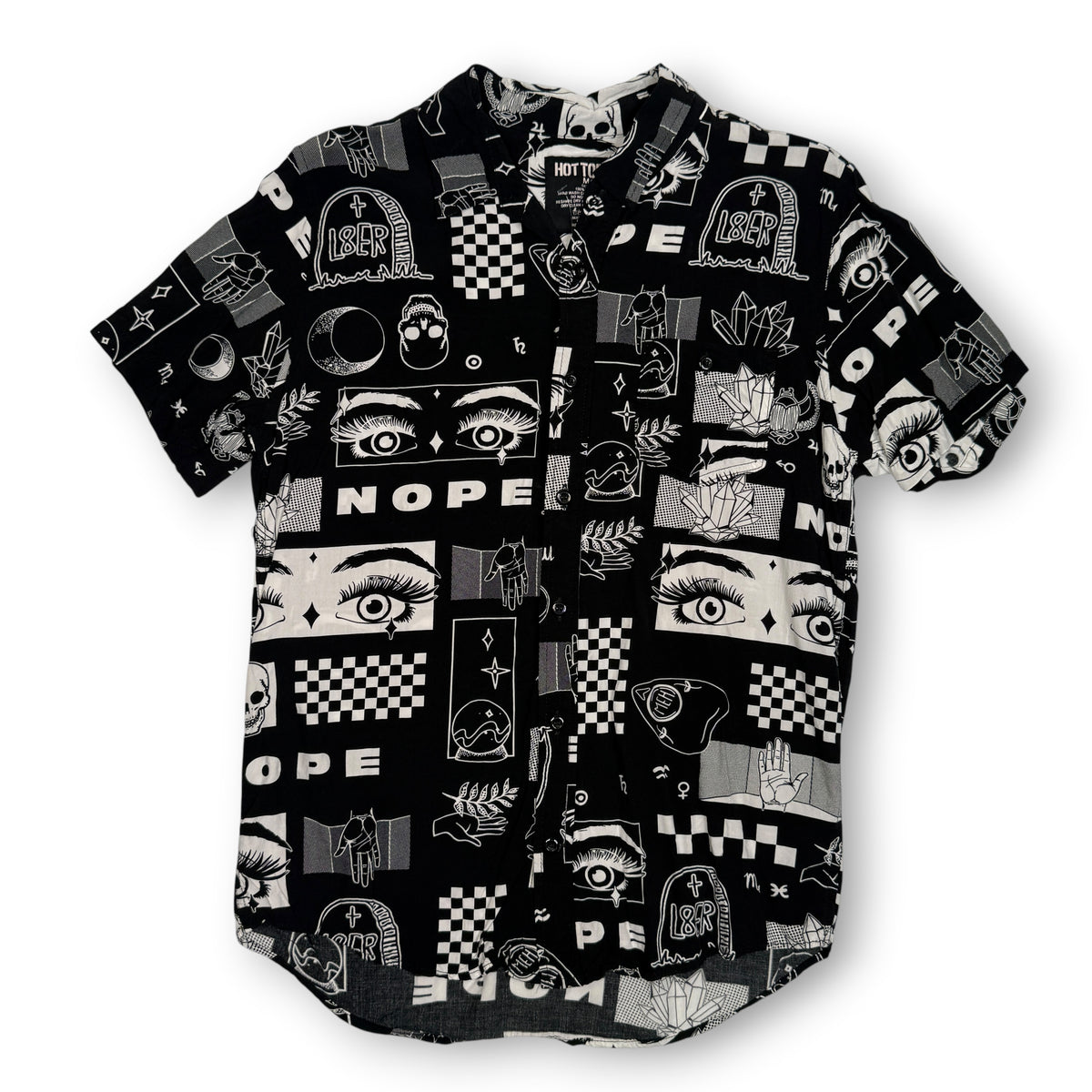 Hot Topic Alt Rayon Button Up M