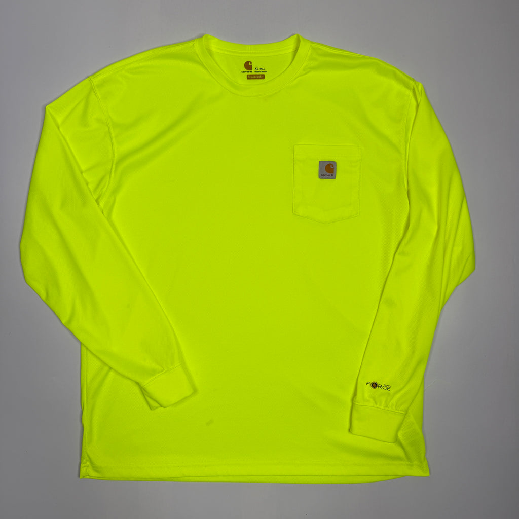 Carhartt Relaxed Fit Color Enhancement Force L/S Shirt XL TALL Lime