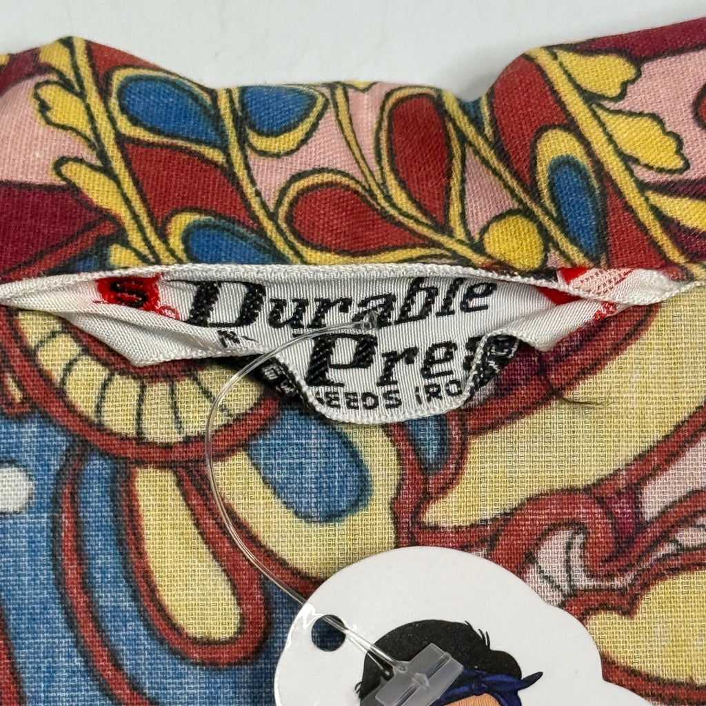VTG Durable Press Paisley Butterfly Collar L/S Button Up S