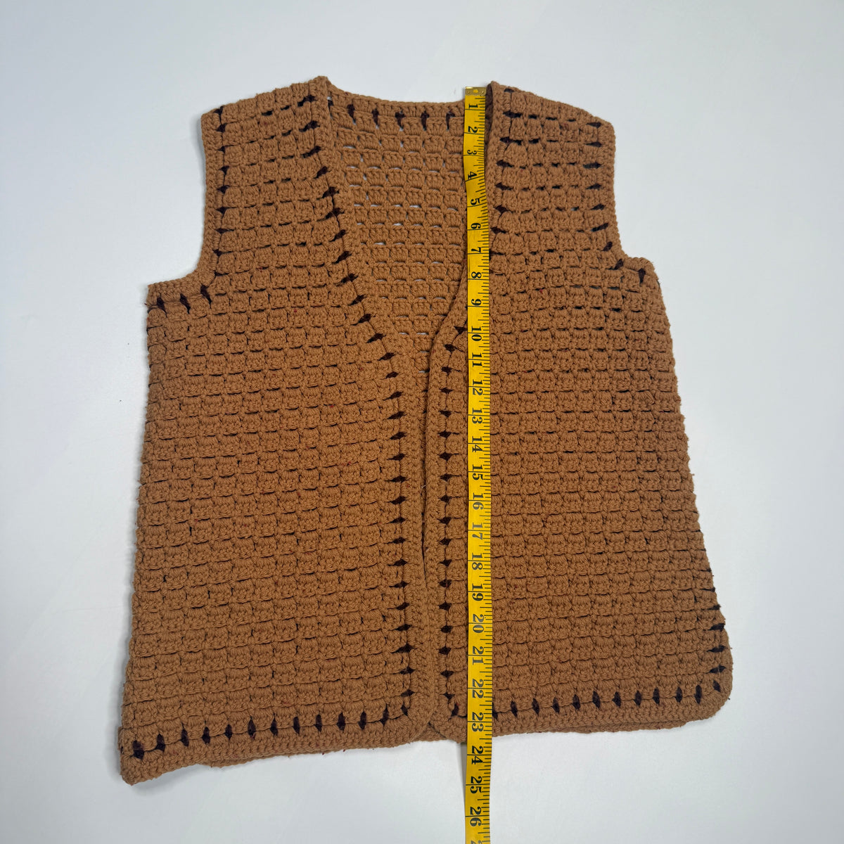 Hand Made Crochet Knit Sweater Vest S