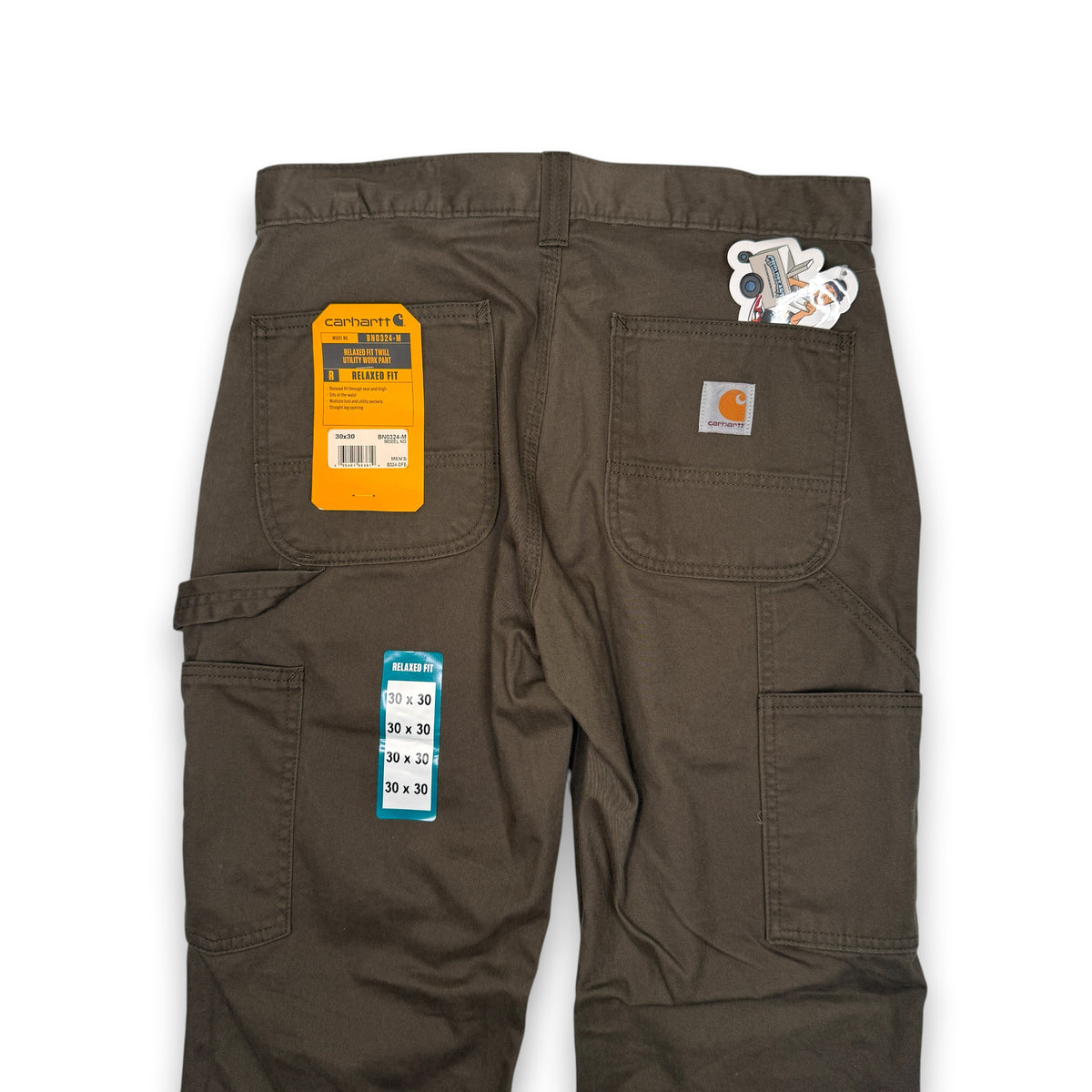 NWT Carhartt Relaxed Fit Utility Straight Twill Pants 30" Dark Coffee