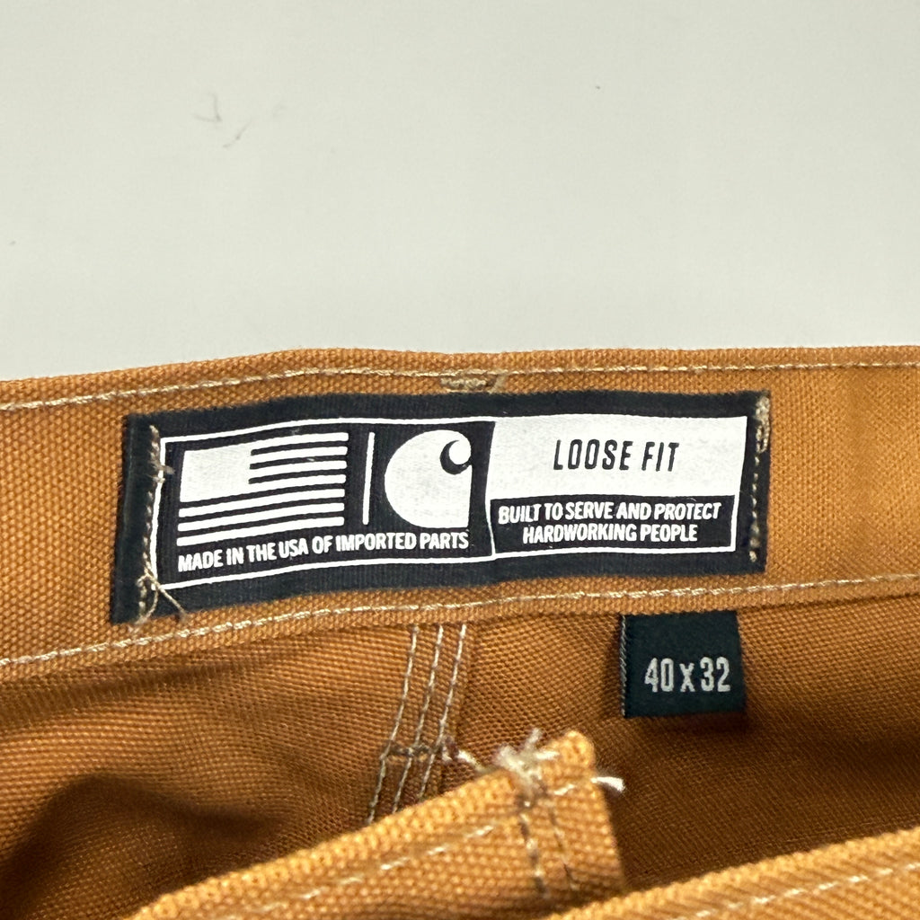 NWT Carhartt Iconic B01 Firm Duck Double Front Loose Fit Work Pants 40" Brown