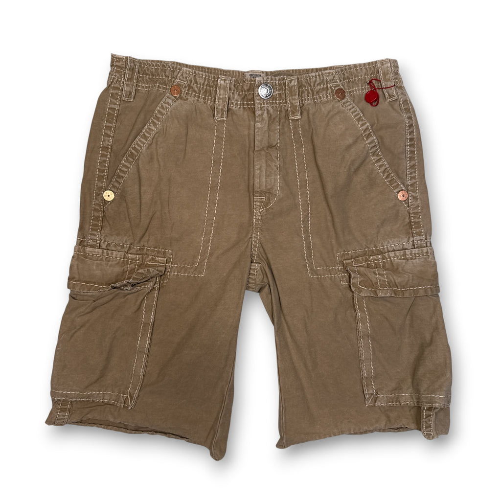 Y2K True Religion Expedition Big T Cargo Brown Shorts 34
