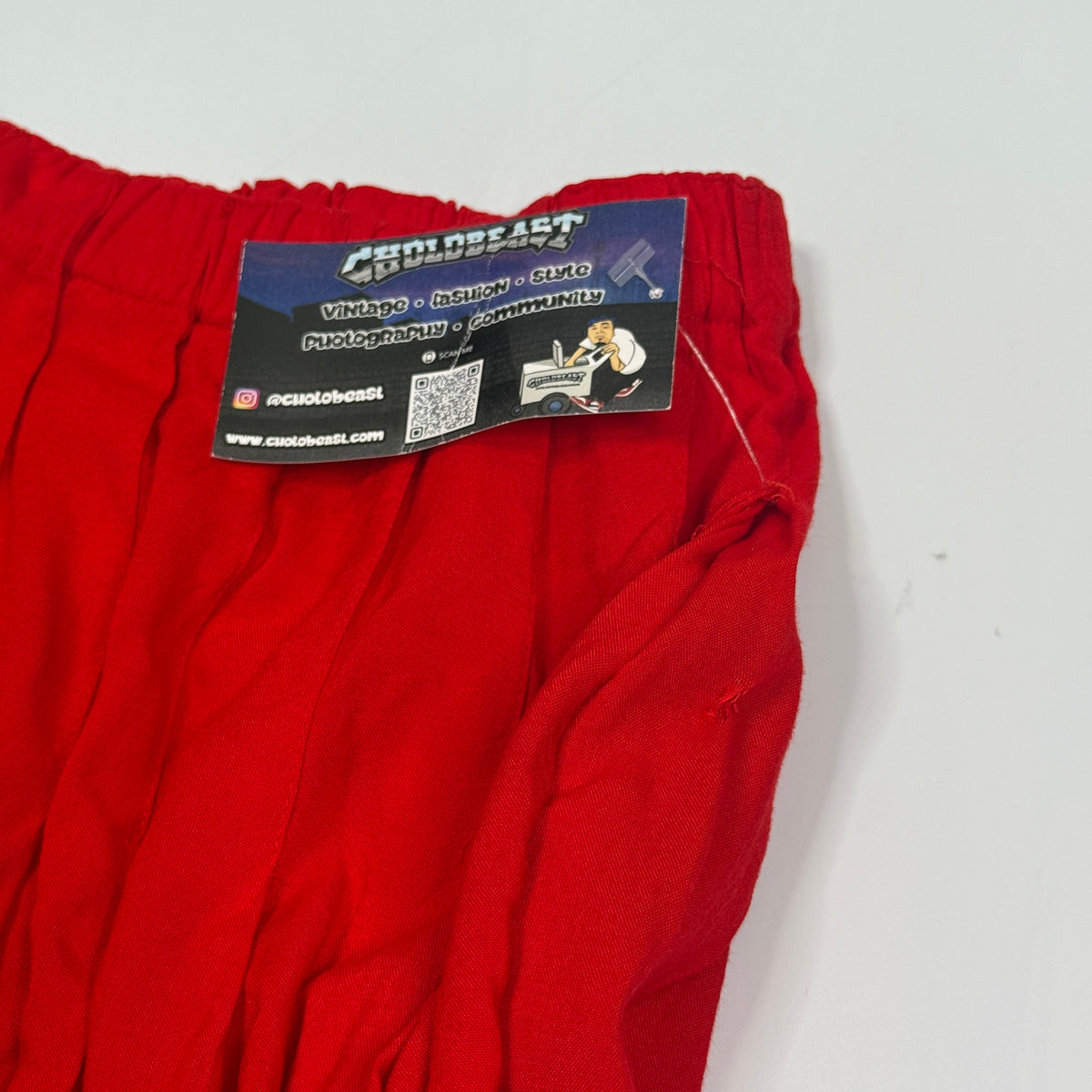 VTG Marisa A Line Rayon Maxi Skirt 26" S Red