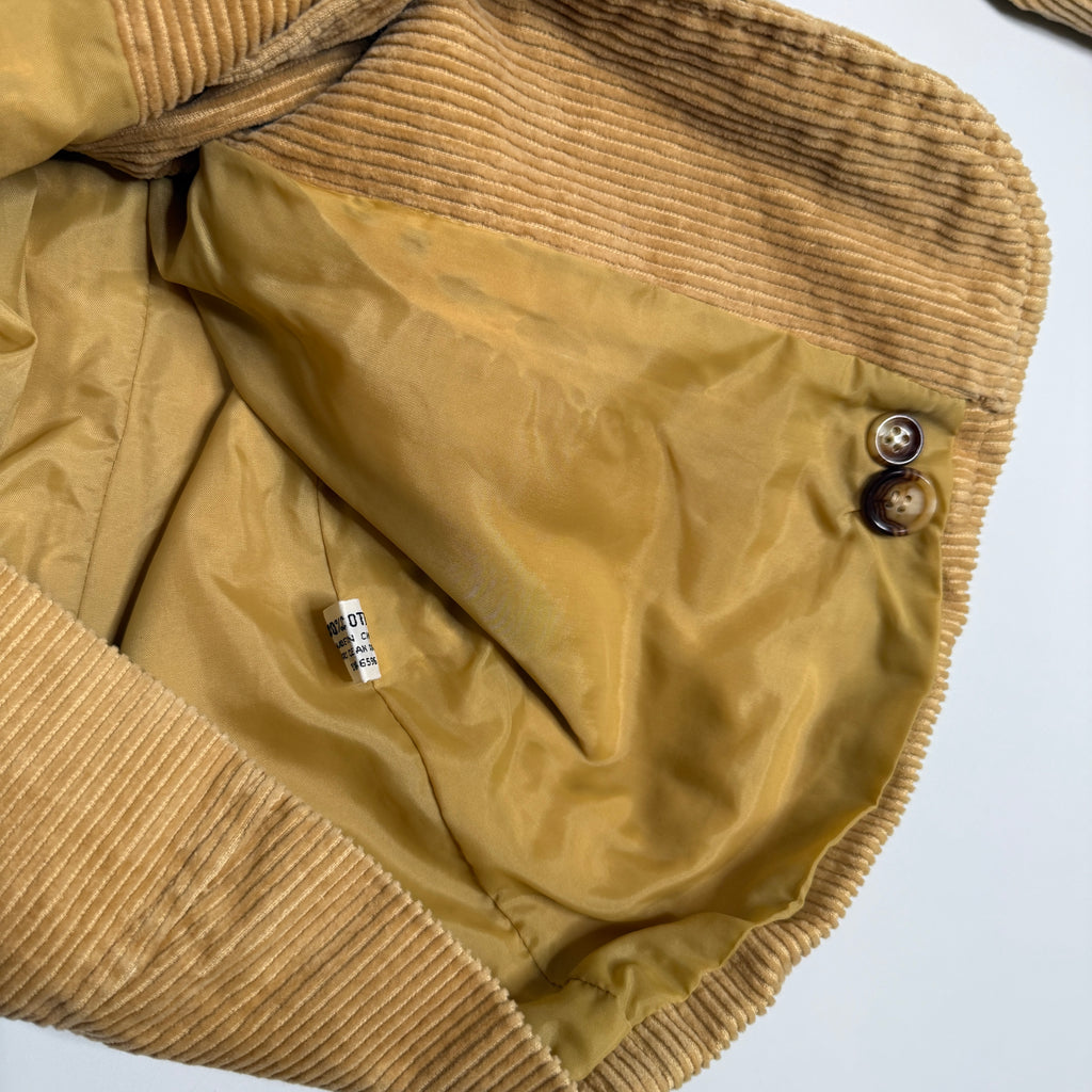 Y2K Bertini Blazer Fitted Corduroy Patch Pocket S Camel